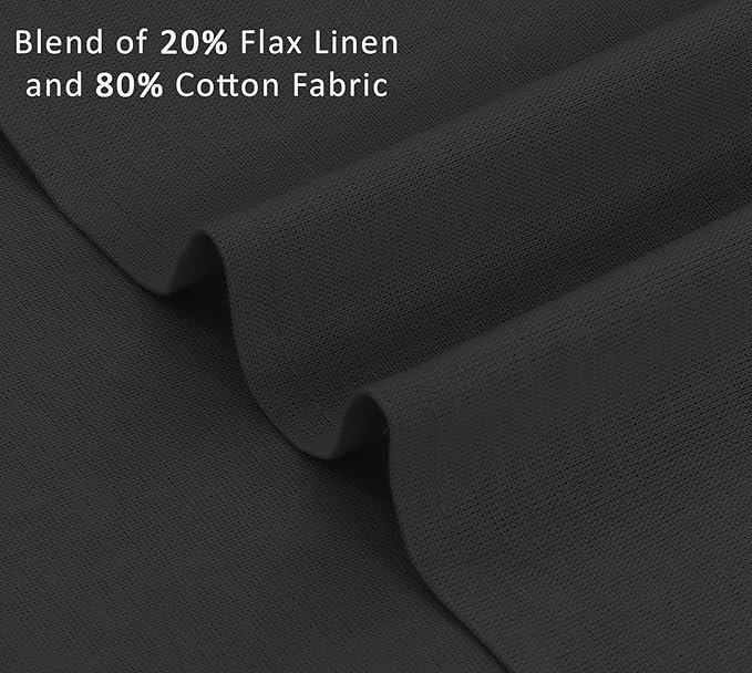 Ruvanti Linen Napkins Set of 12, 18x18 Cloth Napkins, Cotton Linen Blend Napkins Cloth Washable, Soft, Reusable Dinner Napkins for Wedding, Parties, Christmas, Thanksgiving, Everyday Use - Black