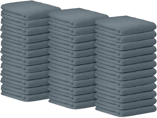 Avalon Towels Terry Bar Mop Towels (Value Pack of 36) Size 14"x17" – Absorbent and Durable, Multipurpose Cleaning Rags, Cotton Cleaning Cloths, Terry Cloth Rags, Reusable Shop Rag (Grey)