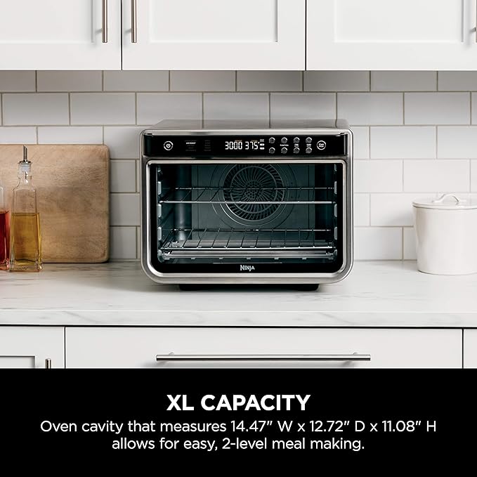 Ninja Air Fryer & Toaster Oven | Foodi Series, XL Pro Air Oven Kitchen Countertop Convection | 10-in-1 Functions | Fits a 5-lb Chicken & Sheet Pan of Vegetables | 1800 Watts | Stainless Steel | DT201