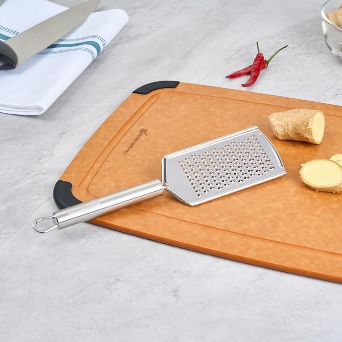 Restaurantware-German Standard Fine Handheld Graters, 24 Flat Cheese Graters - Dishwashable, Durable, Stainless Steel Food Grater With Handle, Suitable For Chocolate, Nutmeg, Garlic, Lemon