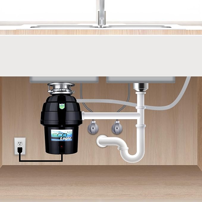 Eco Logic EL-9-DS-OR 9 Deluxe Designer Series Food Waste Disposer with Oil Rubbed Bronze Sink Flange, 3/4 HP
