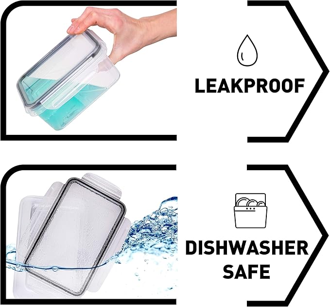 fullstar 28-Piece Plastic Food Storage Containers with Lids (14 Containers & 14 Lids) - Leakproof, BPA-Free, Meal Prep Containers, Reusable Lunch Storage Set for Kitchen Organization (Pack of 28)