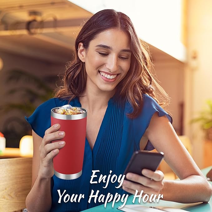 20 oz Tumblers Bulk Stainless Steel Tumbler with Lid Double Wall Vacuum Insulated Coffee Mug 20oz Powder Coated Cup for Hot and Cold Drinks, Red, 12 pack