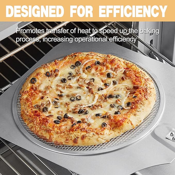 LRui Pizza Screen,10 Inch,12 Pack,Seamless Aluminum Pizza Pan With Holes.