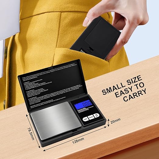 Digital Small Scale 200g/0.1g Accuracy Gram and Ounces Scale for Jewelry, Powder, Coin, Food Kitchen Pocket Scale with Tare, Backlight Display, Auto Shutoff