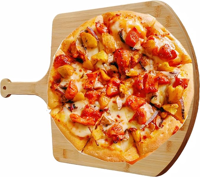 Pizza Board Pizza Peel Bamboo Pizza Cutting Board Wood Pizza Serving Board For Kitchen Charcuterie Board 16”