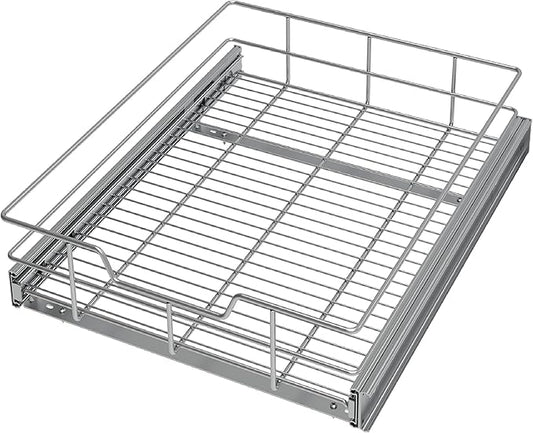 Pull Out Cabinet Organizer 17" W X 22" D, Slide Out Drawers For Kitchen Organizers and Storage, Pull Out Drawers For Cabinets Capacity Heavy Duty Caddy, Cabinet Shelves Chrome-Plated, Bathroom Pantry
