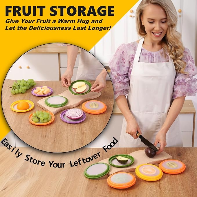 4-Piece Airtight Food Storage Containers Set – Avocado Saver, Onion Keeper, Silicone Kitchen Organizers for Fridge, Reusable & Leak-Proof to Lock in Freshness