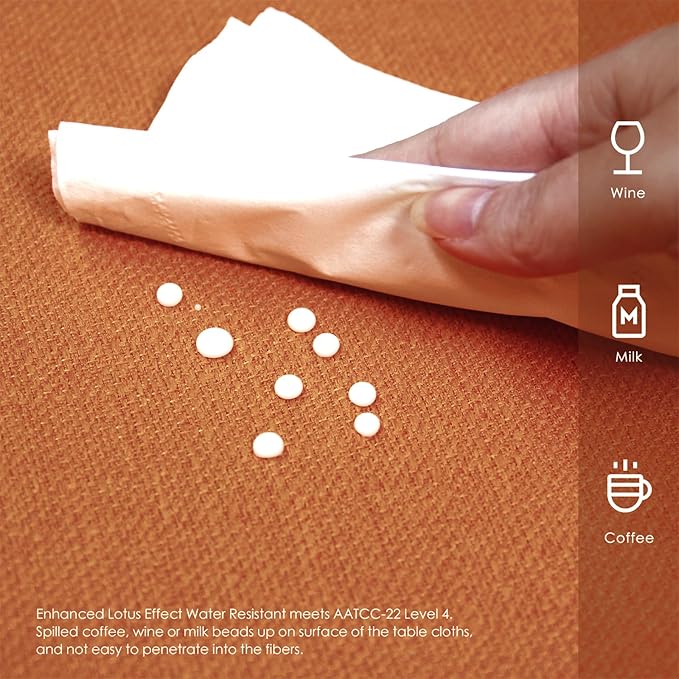 BALCONY & FALCON Rectangle Tablecloth Washable Wrinkle Resistant and Water Proof Table Cloth Decorative Linen Fabric Tablecloths for Dining Parties Kitchen Wedding and Outdoor Use (Cinnamon, 55x95)