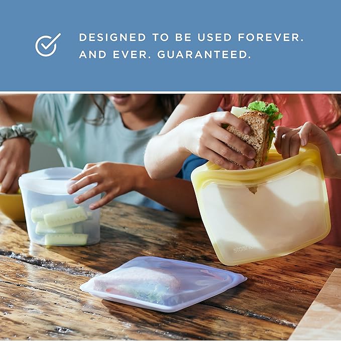 Stasher Premium Silicone Reusable Food Storage Stand-Up Mega Bag, Sea Urchin, Microwave, Sous Vide, Dishwasher, Oven and Freezer Safe, BPA Free, Leak-free, Eco-friendly, 104 Oz