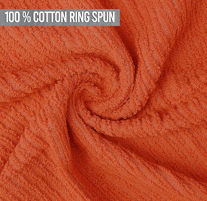 Softolle Bar Mop Towels, Pack of 12-16x19 Inches - 100% Cotton Super Absorbent Towels, Multi-Purpose for Home and Bar Cleaning (Orange)