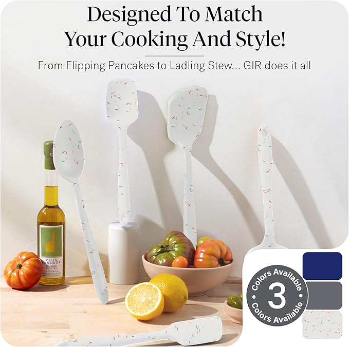 GIR: Get It Right 10-Piece Silicone Ultimate Kitchen Utensil Set – Spatulas, Ladle, Flip, Spoons, Whisk, Peeler & Spoonula – Nonstick, Non-Toxic, Heat-Resistant – Sprinkles