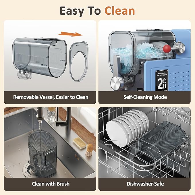 Slushie Machine, Slushy for Home No Ice Need, Professional Frozen Drink Maker & Margarita Machine, 6 Presets for Milkshakes, Frappés, Slush, Ice Cream, Large Capacity, Blue