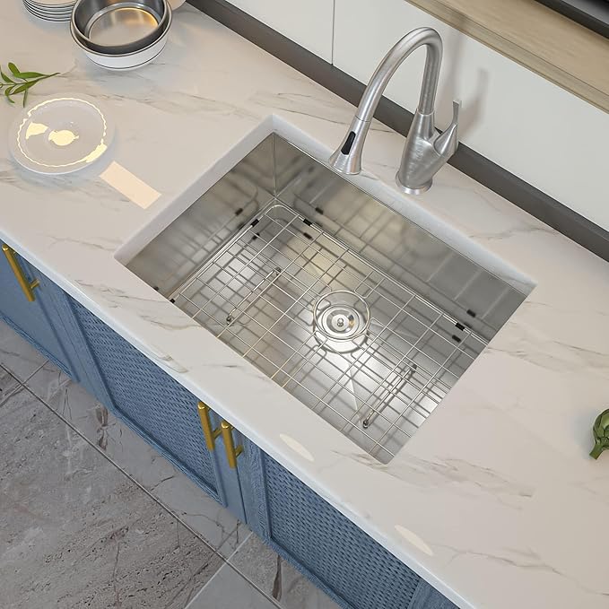 Undermount Kitchen Sink 26 Inch - GhomeG Deep Single Bowl 26x18x9 Inch kitchen sink 16 Gauge Stainless Steel Under Counter Kitchen Sink Basin With R10 Round Corners