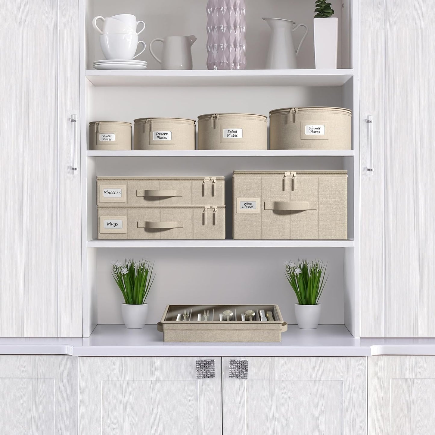 Sorbus Stemware Storage Cases Hard Shell, Wine Glass Storage Box Case with Dividers and Handle - China Storage Containers Holds 12 Crystal Glassware, Red White Wine Glasses, Champagne Flutes, Goblets