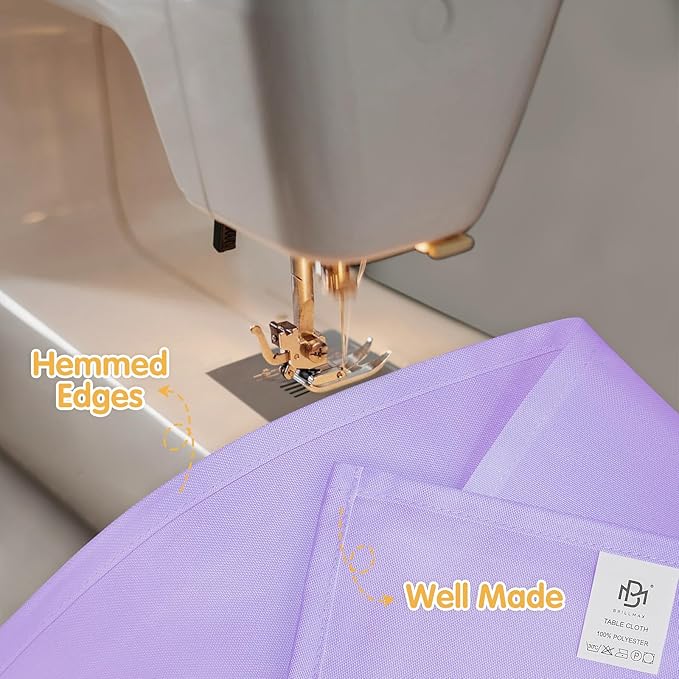 BRILLMAX 4 Pack Lavender Tablecloths for 6 Foot Rectangle Tables 90 x 132 Inch - 6ft Rectangular Bulk Linen Polyester Fabric Washable Cloth Cover for Wedding Reception Banquet Birthday Party