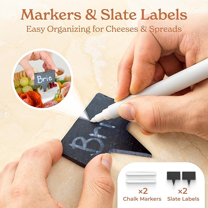 SMIRLY Charcuterie Boards Set - Large Acacia Cheese Board Set - House Warming Gifts New Home, Wedding Gift for Couple, Bridal Shower Gift, Birthday Gifts for Women