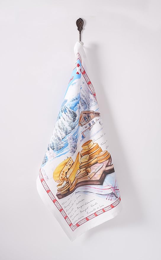 Maison d' Hermine Kitchen Towels Set of 3 100% Cotton 27.50" x 20" Reusable Cloth Tea Dish Towels Absorbent with Hanging Loop for Kitchen, Home, Dining, Cocktail Parties Spring/Summer (Obernai)