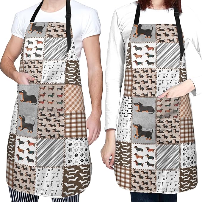 Funny Animal Apron with 2 Pockets Waterproof for Men Women Kitchen Garden Decor