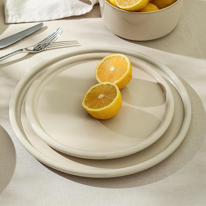 Stone Lain Eden 4-Piece Dinner Plate Set Stoneware, Beige