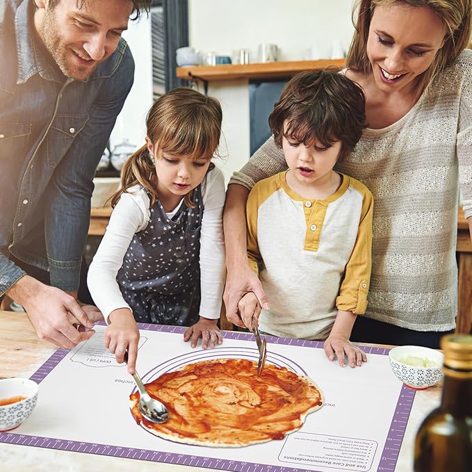 Silicone Baking Mat, Non Stick Pastry Mat Sheet for Dough Rolling, Pie Crust Macarons Baking Sheet, Easy to Clean& Dishwasher Safe, Food Grade Silicone Macaron Cookie Mat