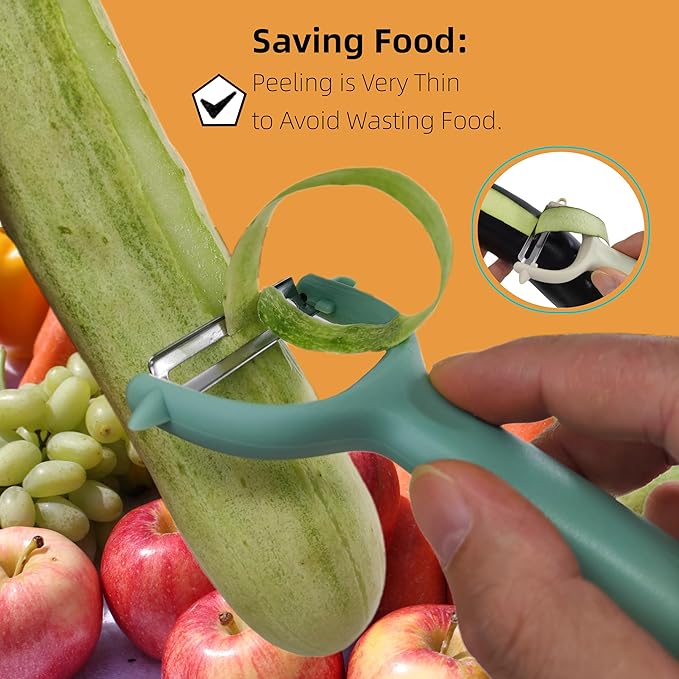 Trez Treamer 6-Pack Vegetable Peelers for Kitchen,Stainless Steel Apple Peeler Set for Veggie Carrot Fruit Zucchini Cucumber Peeler Sharp Potatoes & Potato Peeler Bulk with Non-Slip Handle (Y)
