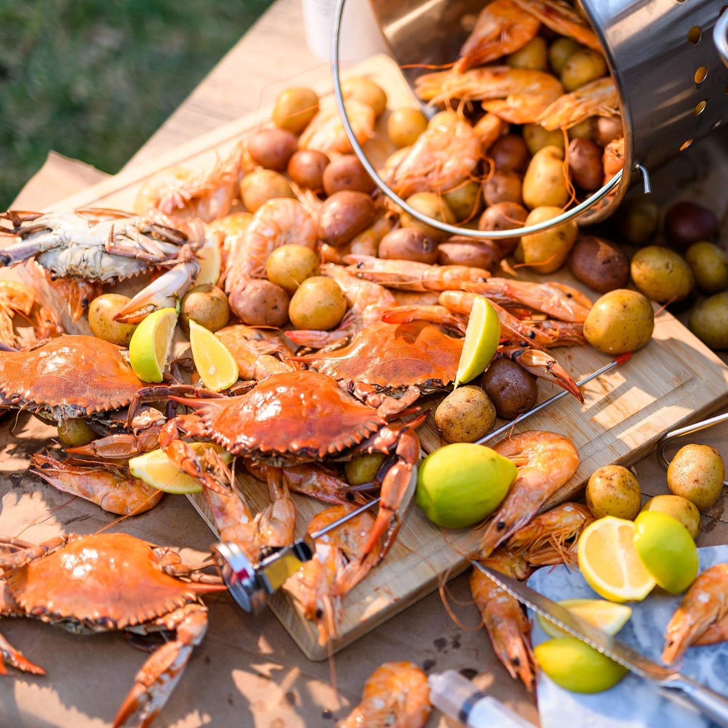 Barton Propane 30 Qt Turkey Flyer Fish Fryer Boiler Steamer Set, 37,000 BTU Burner, Ideal for Outdoor Cooking Seafood Boiler Roaster Crawfish Boiling Gas Stove