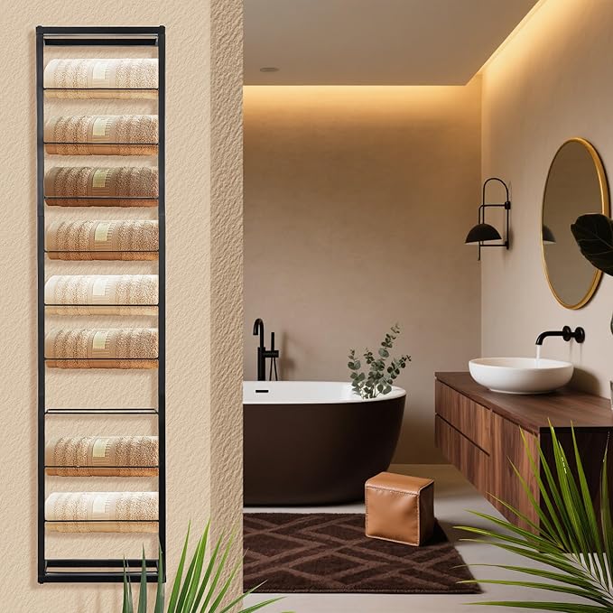 Wall Mount Wine Rack: Metal Wall Mount Wine Bottle Holder - 10 Bottle Wall Hanging Wine Bottle Shelf, Wine Storage Organizer Display Holder for Home, Dining Room, Liquor, Kitchen, Wine Cellar, Bar