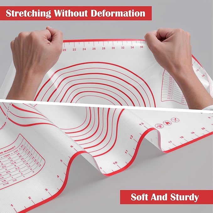 BlueBark 2 PCS - 32"L x 24"W Non-stick Silicone Baking Mat for Pastry & Dough, Sourdough Bread Making Tools, Kitchen Counter, Cooking Enthusiasts