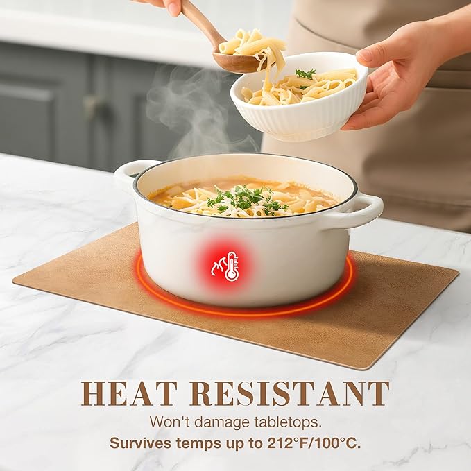 Roxifina Faux Leather Placemats Set of 4 - Vinyl Placemats Wipeable Waterproof Oil-Proof PU Place Mats Heat Resistant Reversible Table Mats for Dining, Kitchen, Outdoor, 12 x 17 Inch (Camel)