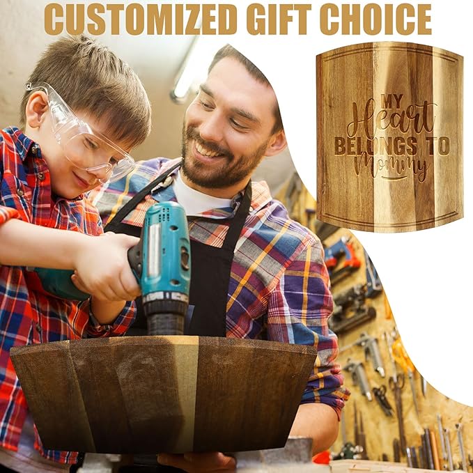 Patelai 12 Pack Large Cutting Boards Bulk Wooden Kitchen Chopping Boards for Crafts DIY Wedding Housewarming Gift(Acacia,14 x 11 Inch)