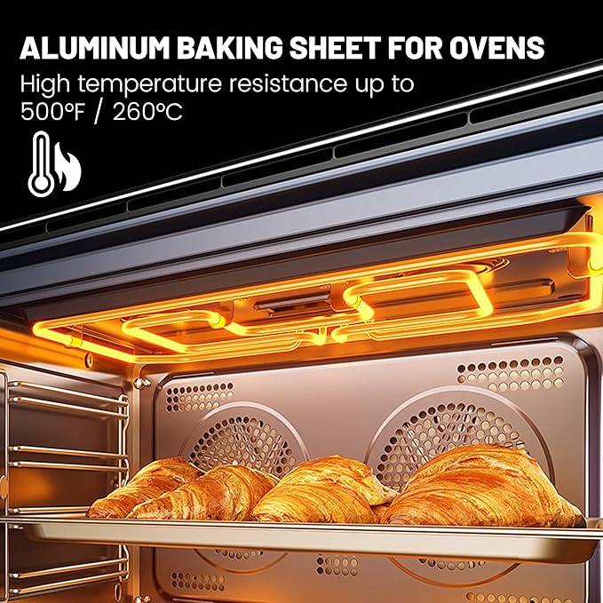 12 Pack Full Size Baking Sheet Pan Aluminum Commercial Pan for Oven Freezer Bakery Hotel Restaurant 26" × 18"