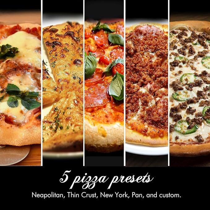 2025 Upgraded Pizza Oven – 6 Programs, 1700W, Max 840°F, Suitable for 32cm Pizzas, 5-in-1 multifunction: Pizza, Bake, Proof, Broil, and Warm – includes pizza stone and pizza peel