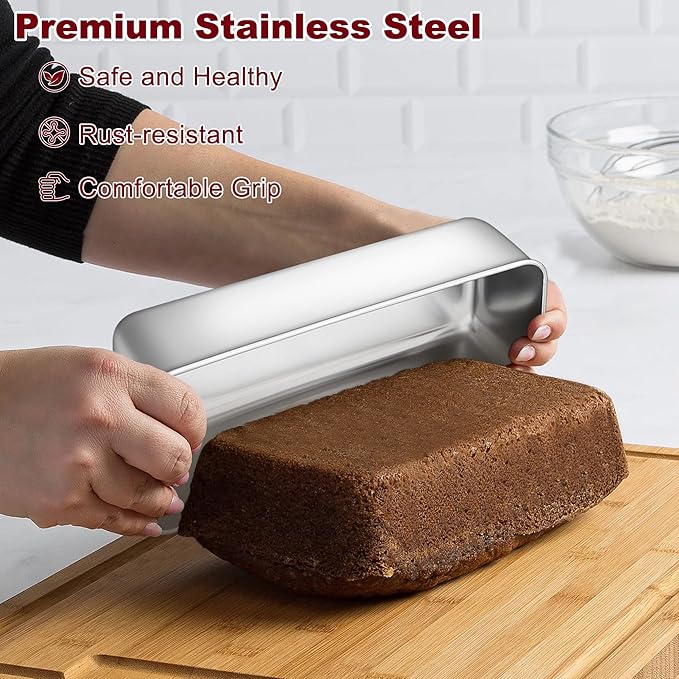 LIANYU 8 Pack Large 12x5 Inch Loaf Pans, Stainless Steel Bread Pans Set for Baking Sourdough Bread, Meatloaf, Cake, Brownies, Durable & Non Toxic Metal Bakeware, Dishwasher Safe