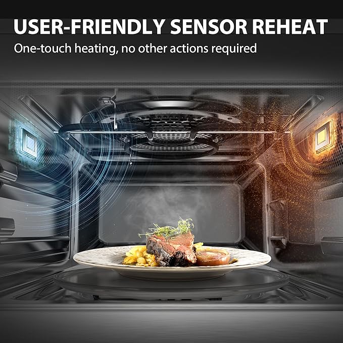 TOSHIBA OptiChef Air Fryer Combo Countertop Microwave Oven with 2.4-Inch Color Screen, Origin Inverter Technology, Smart Sensor, Compatible with Alexa, 1100W, 1.3 Cu.Ft, Silver ML2-STC13SAIT(SS)