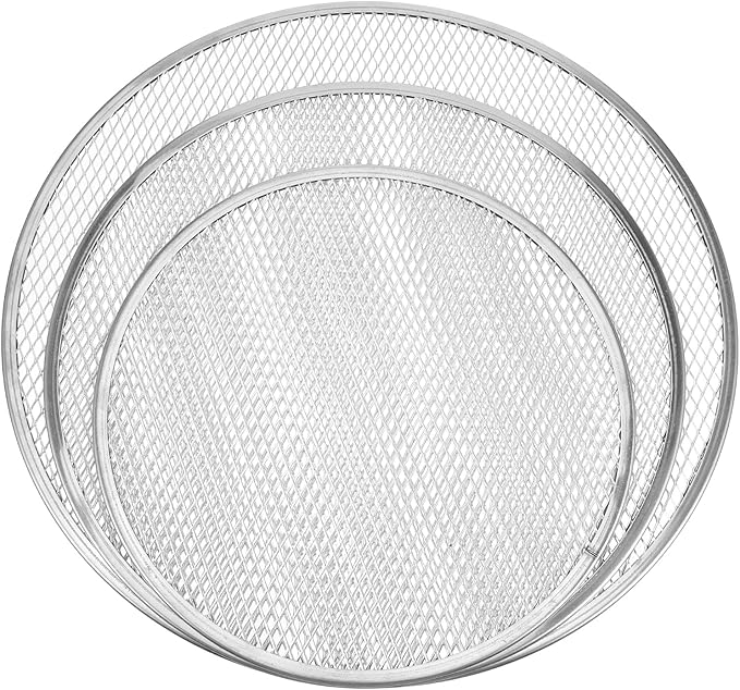 3 Pcs Pizza Screen 10 Inch 12 Inch 13 Inch Aluminum Alloy Seamless Pizza Pan Non Stick Mesh Pizza Tray for Oven BBQ Kitchen Restaurant Cookware Baking Tool