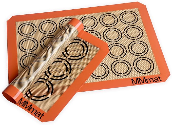 Silicone Baking Mats - Best German Silicone - Non Slip Silicone Baking Sheet, Non Stick Reusable Silicone Mats for Baking, Oven Liner, Counter Mat - 2 Half Sheets Cookie Baking Mats