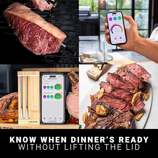 MEATER Pro Duo: Wireless Smart Meat Thermometer | 1000°F High Heat Resistance | Long Range | Dual Probes | Six Sensors | BBQ, Oven, Grill, Smoker, Air Fryer, Deep Fryer | iOS & Android App