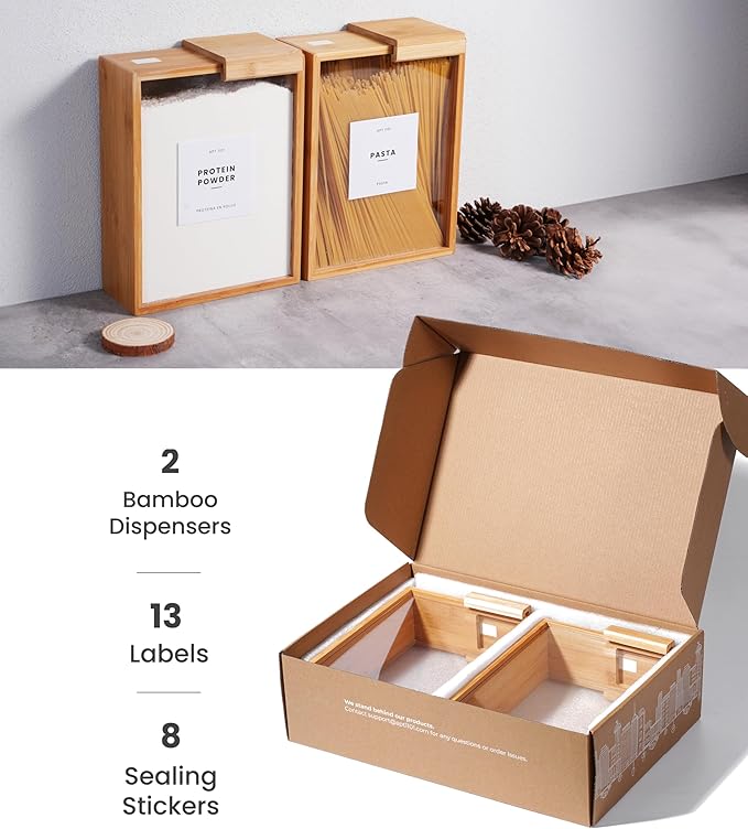 APT 1101 Food Dispenser 2L | Kitchen Organizers and Storage | Food Containers & Cereal Dispenser for Pantry Organization And Storage Container | Cereal, Rice, Flour, Snack (Glass, 2)