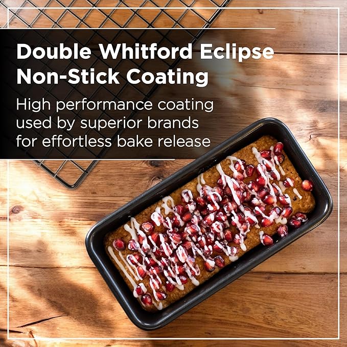 Wrenbury Pro 1lb Bread Loaf Pan 8x4 - Loaf Tins for Baking Non Stick - Toughened Heavy Gauge - 10 Year Guarantee - Banana Bread Loaf Pan