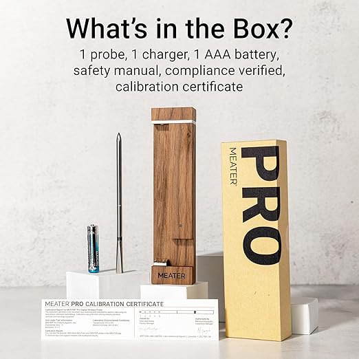 MEATER Pro: Smart Bluetooth Wireless Meat Thermometer Digital | 1000°F Heat Resistance | Long Range | Certified Accuracy | BBQ, Oven, Grill, Smoker, Air Fryer, Deep Fryer