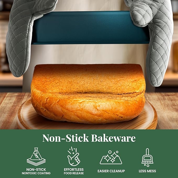 Larder & Vine 8-Piece Bakeware Set | Non-Stick Baking Set with Ceramic Finish | PFAS, PFOA, PTFE, and BPA Free Baking Essentials | Baking Sheets, Muffin Tins and Assorted Baking Pans | Bondi