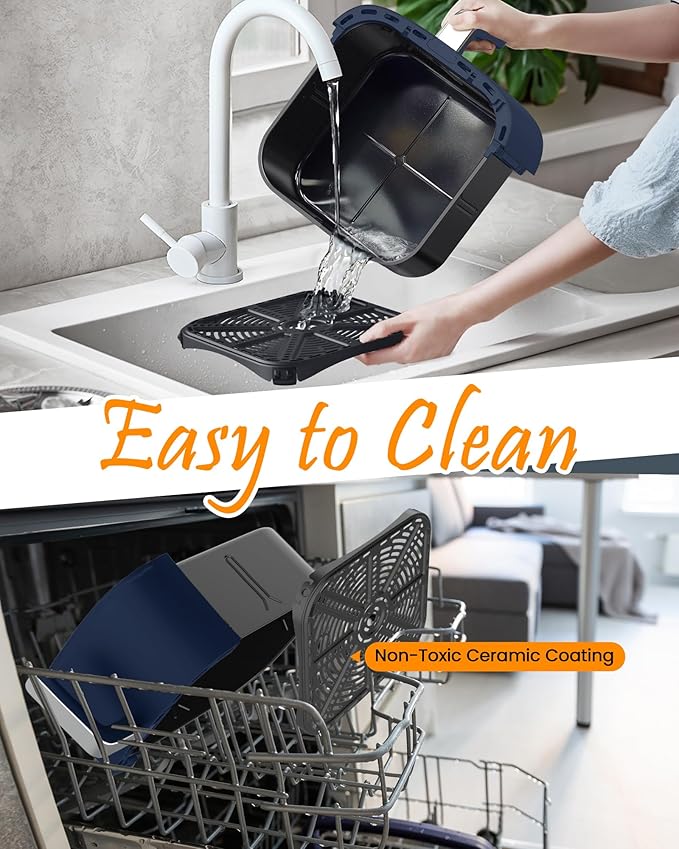 Nuwave Brio Plus 6-in-1 Air Fryer, 7-Qt Large Capacity, 50°F–400°F Precise Temp Control, Non-Toxic PFAS-Free Nonstick, Air Fry, Bake, Roast, Toast, Dehydrate, Reheat, 100 Presets, Dishwasher Safe