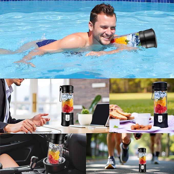 Mini Portable Blender For Shakes and Smoothies,Personal Size Juice Mixing，Leakproof-Lid, Compact, USB-C Rechargeable, Crodless, Convenient for Kitchen, Home, Travel