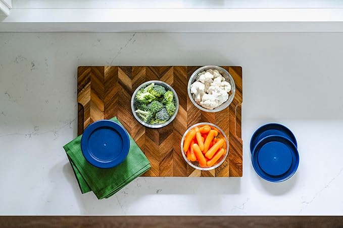 16-Piece Glass Food Storage Containers Set (8 Containers + 8 BPA-Free Lids) | 7-Ounce, Leakproof | Microwave, Freezer, Oven & Dishwasher Safe | Ideal for Meal Prep & Pantry Organization