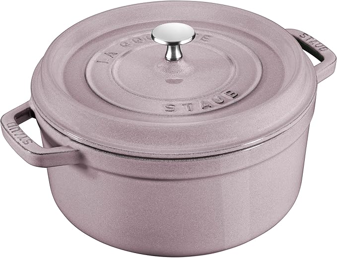 STAUB Cast Iron 7-qt Round Cocotte - Lilac