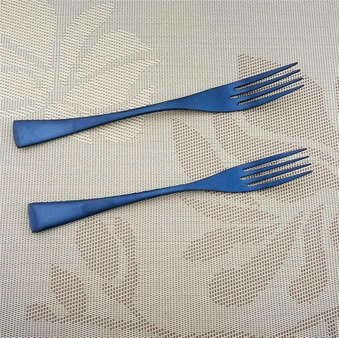 24-Piece Flatware Set,Extra Thick Heavy Duty - 18/10 Stainless Steel Cutlery Sets,High Matte Blue Finish Silverware Flatware Sets Service for 4, Use for Home,Kitchen Utensil Set