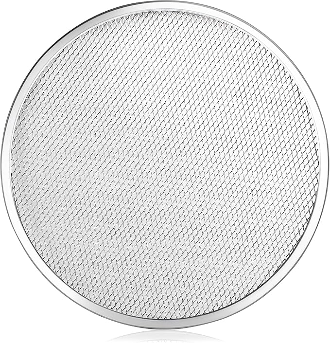 New Star Foodservice 50981 Restaurant-Grade Aluminum Pizza Baking Screen, Seamless, 18-Inch, Pack of 6