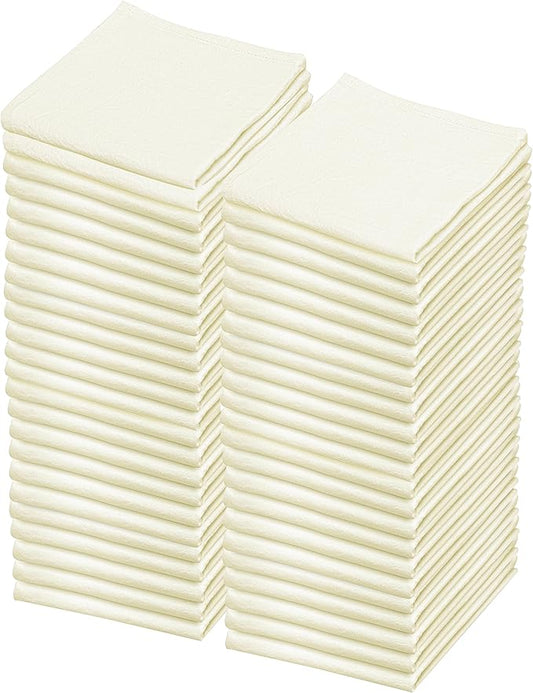 Flour Sack Towels | Tea Towel for Crafts| Kitchen Dish Cotton Blank Towel for Embroidery| Baking Bread Proofing Linen Cover| Thick Absorbent Quick Dry| 50 Pack 28"x28" Natural