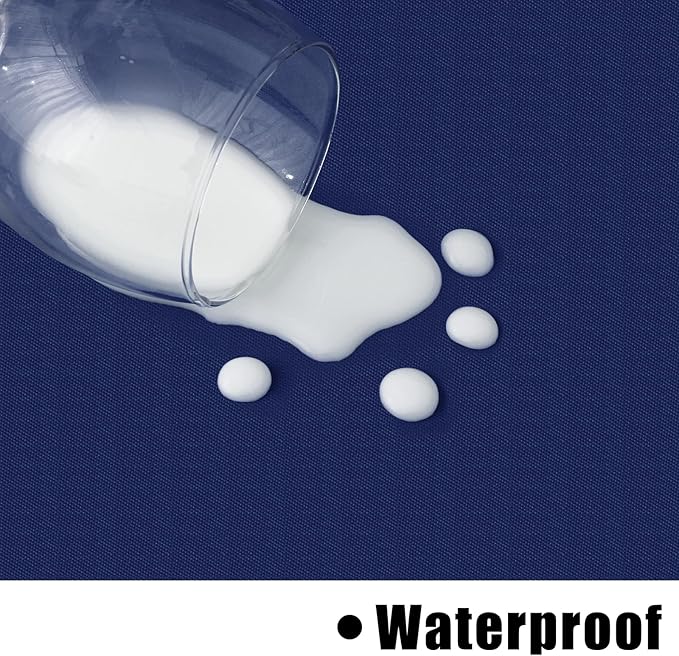 homing Round Vinyl Tablecloth, Waterproof Spillproof Plastic Flannel Backed Table Cloth, Wipe Clean Table Cover for Dining, Buffet Parties and Camping (Navy Blue, 60")